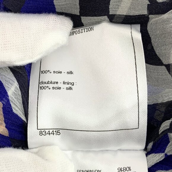 Chanel Multicolor geometric pattern printed silk shirt - Picture 8 of 9